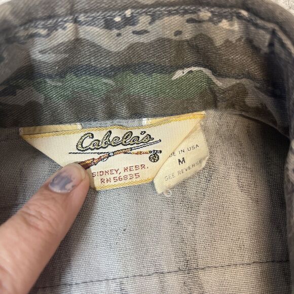 Vintage Cabela’s Chamois Button Shirt Men's Medium Long Sleeve Realtree Camo USA - Picture 6 of 9